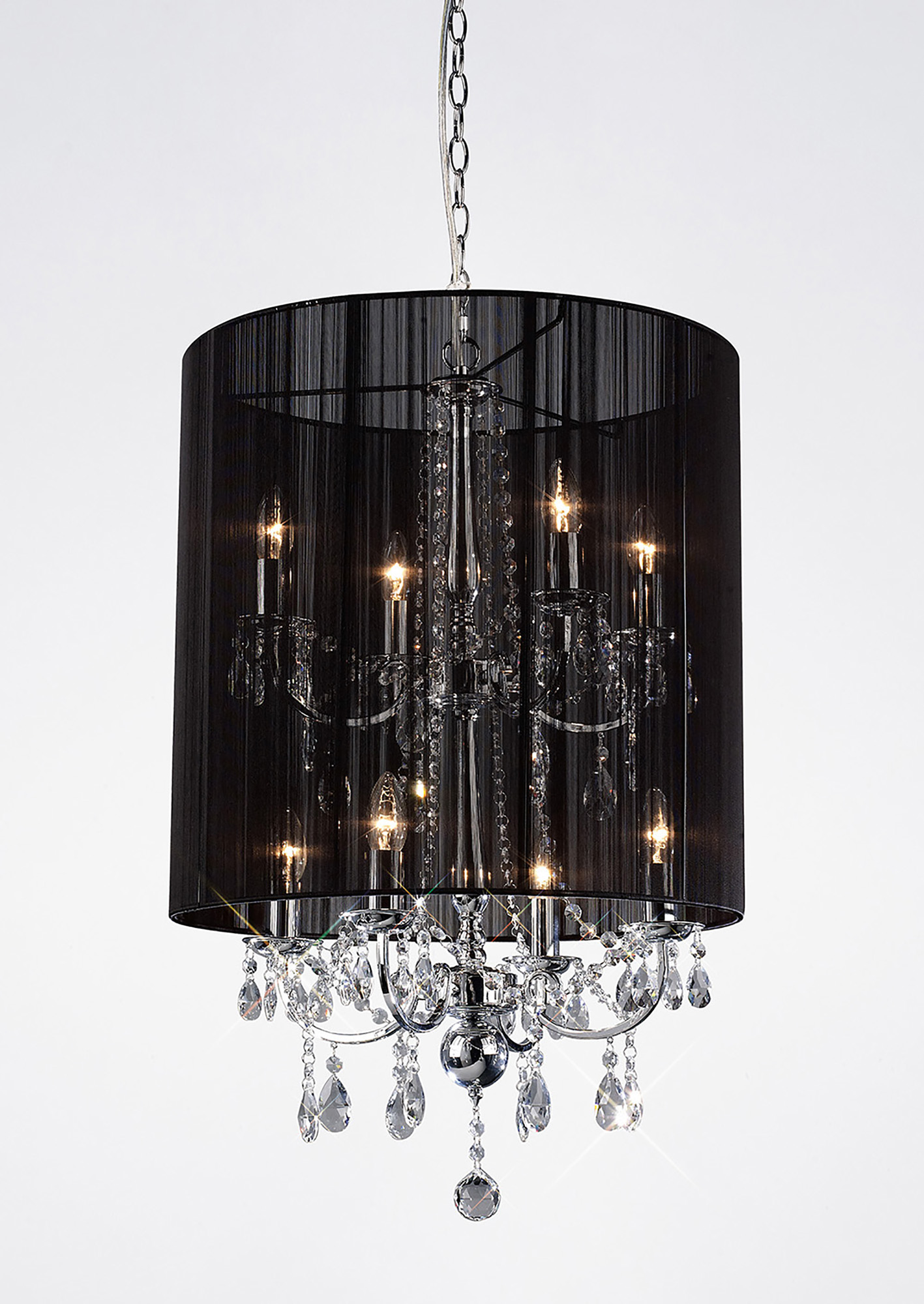 IL30068  Ella Crystal Pendant 8 Light Polished Chrome